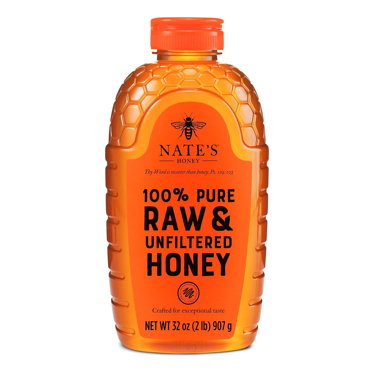 Nate's 100% Pure, Raw & Unfiltered Honey - 32oz. Squeeze Bottle