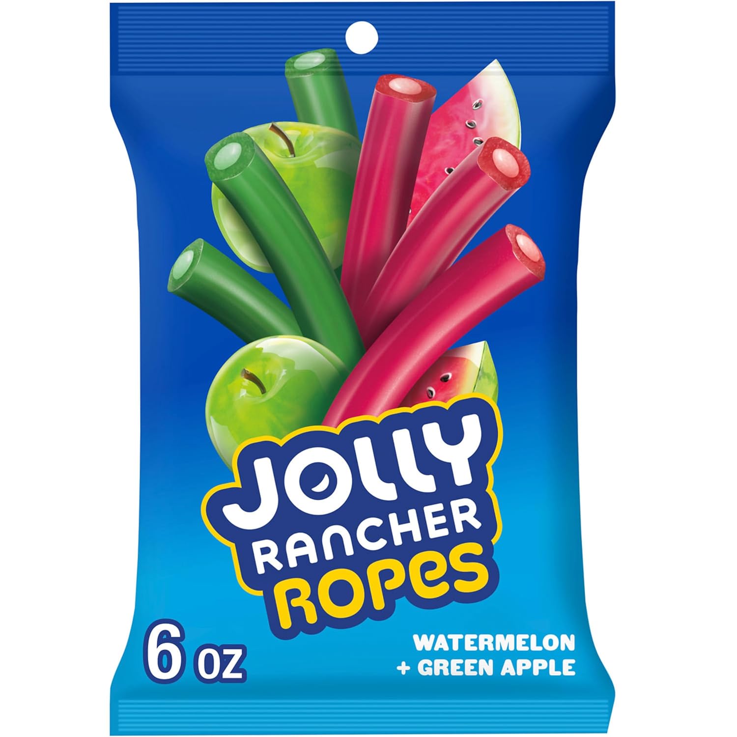 JOLLY RANCHER Ropes Watermelon and Green Apple Flavored Candy Bag, 6 oz
