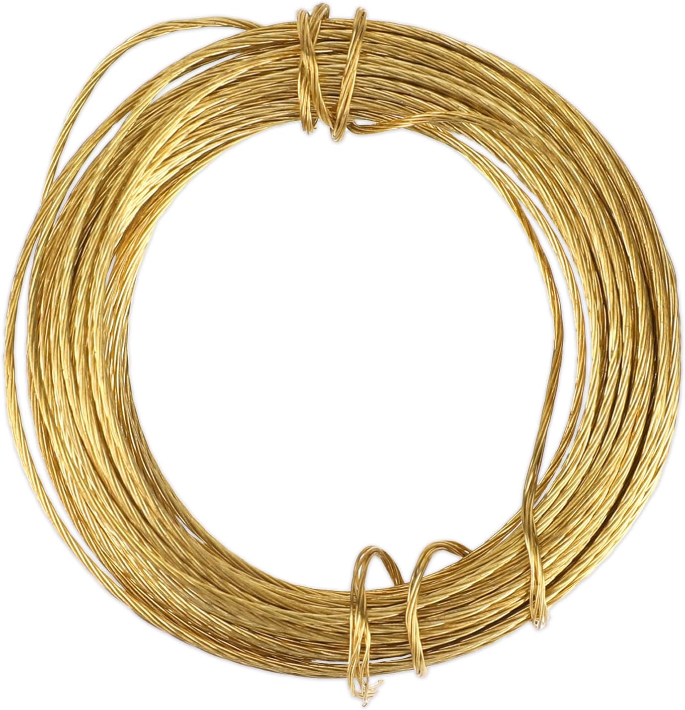 MOZEAT LENS 32.5 Feet Brass Picture Hanging Wire 0.7mm Braided Metal for Photo Frame, Mirror, Artwork, Clock