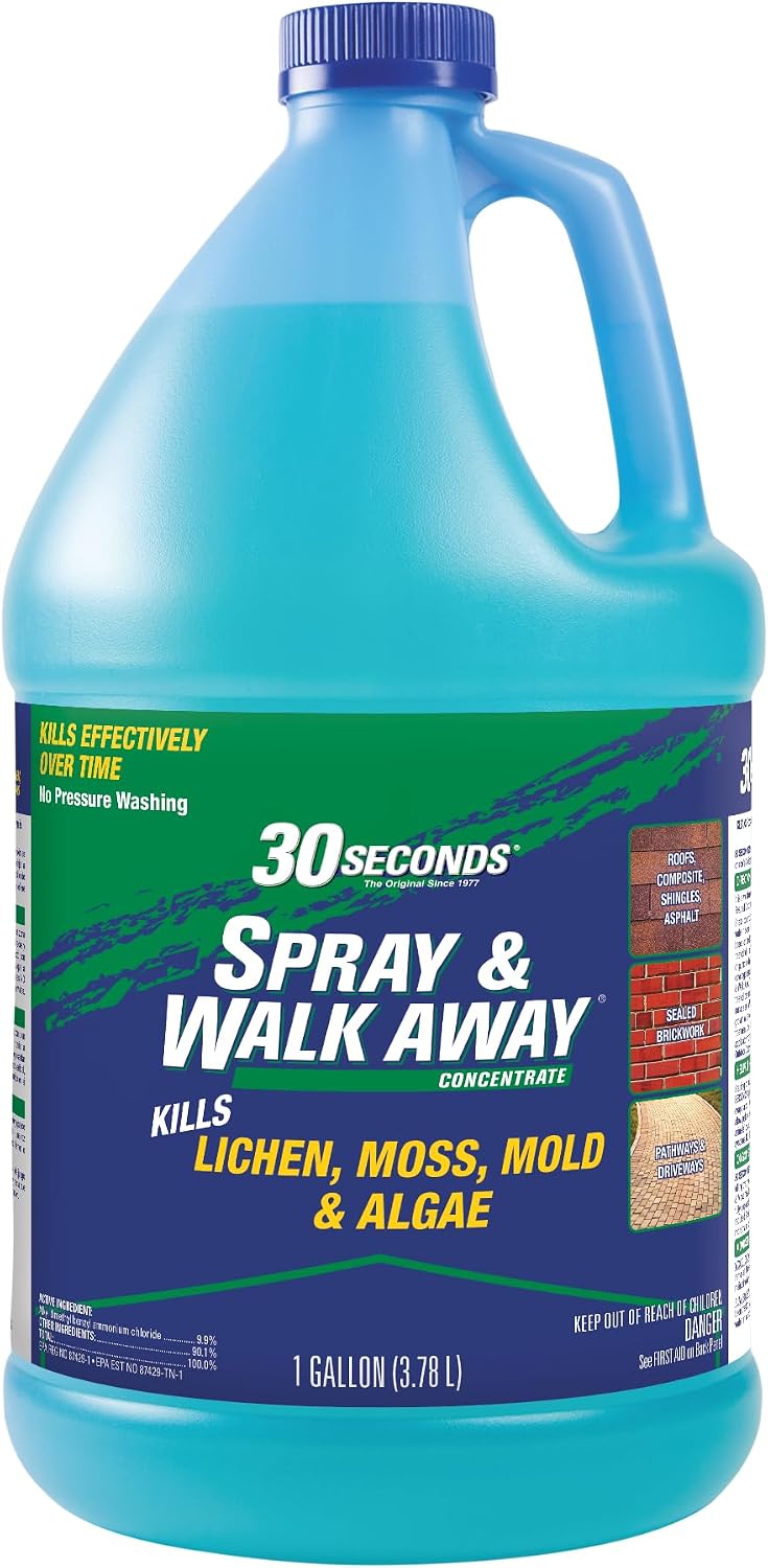 30 SECONDS Mold and Mildew Stain Remover Concentrate | Spray & Walk Away Outdoor Cleaner | 1 Gallon