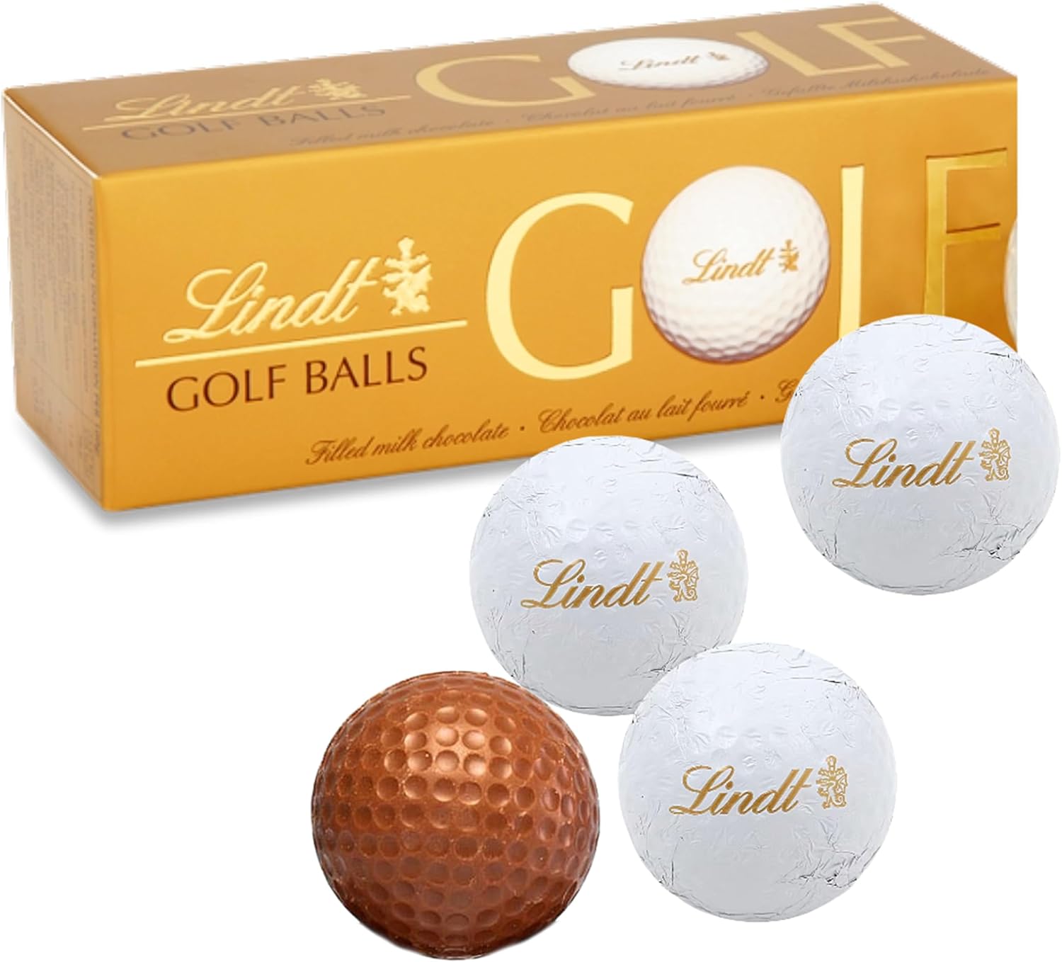 Lindt Chocolates Golf Balls for Mens Gifts - Smooth Hazelnut Filling Golf Balls 110g Chocolates Gift Box. Great Valentines Gifts for Men or Birthday Gifts for Women, Fathers Day for Dad