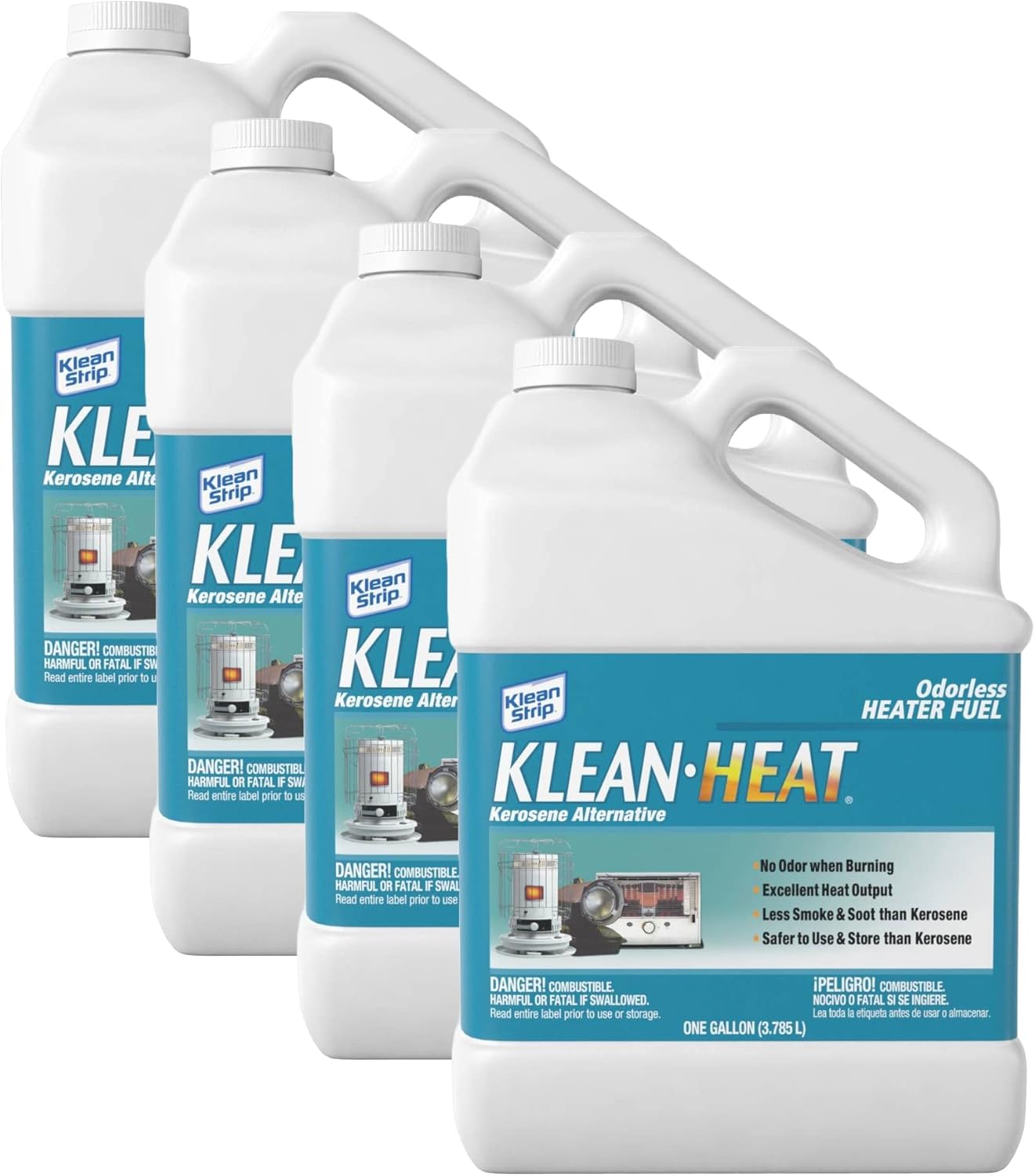 W. M. Barr & Company Inc KleanHeat Lamp Fuel for Kerosene Heaters and Oil Lamps, Four 120 oz Jugs