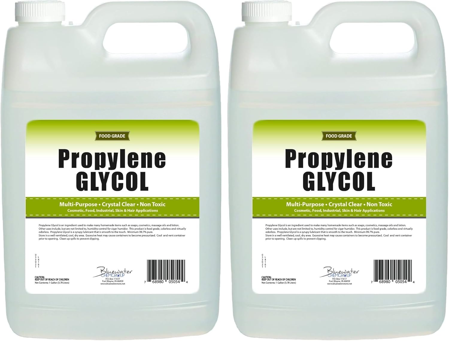 Propylene Glycol - 1 Gallon - USP Certified Food Grade - Highest Purity, Humectant, Fog Machine, Humidor & Antifreeze Solution, Contains Zero Alcohol (Pack of 2)