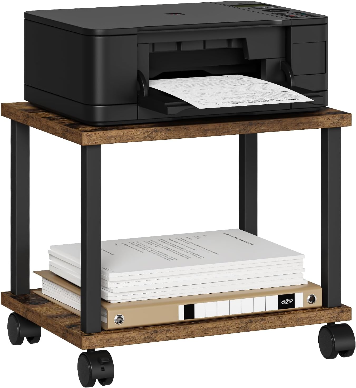 Asgolion Printer Table, 2-Tier Under Desk Printer Stand, Printer Cart