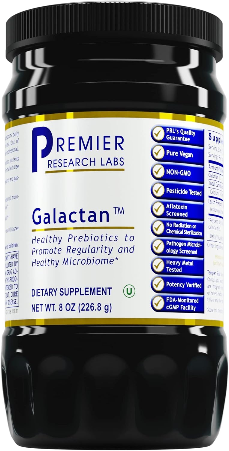 Premier Research Labs Galactan - Prebiotics for Regularity & Healthy Microbiome - for Gastrointestinal Microflora - Immune Support Supplement - Pure Vegan & Non-GMO - 8 oz