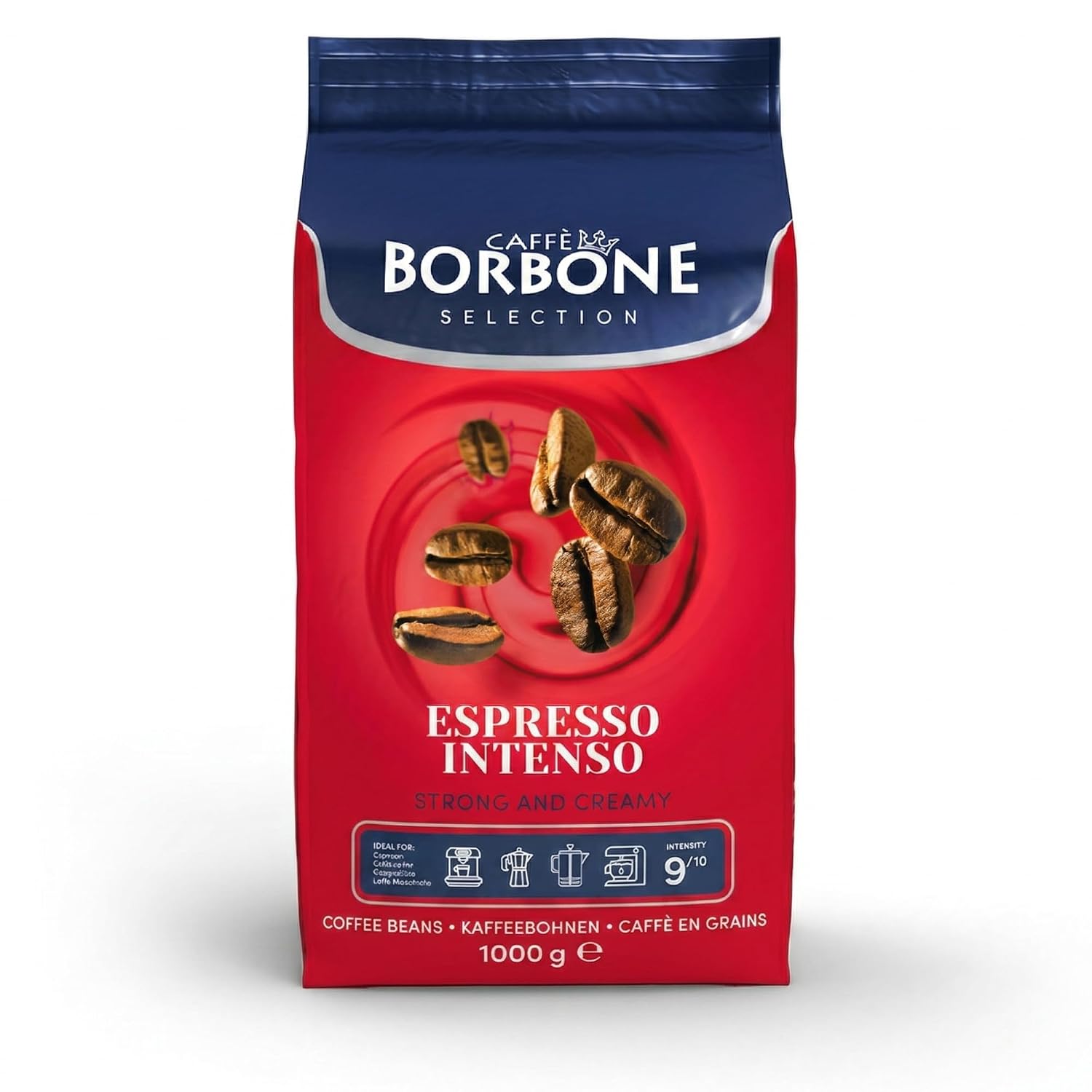 Caffè Borbone Espresso Intenso Whole Bean Coffee, 100% Robusta Blend, Medium Roast, 2.2 lb Bag (Pack of 1)