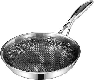 DELUXE Hybrid Nonstick 8-Inch Fry Pan, Skillet with Stay-Cool Handles, Dishwasher&Oven Safe, PFOA Free Compatible with All Cooktops