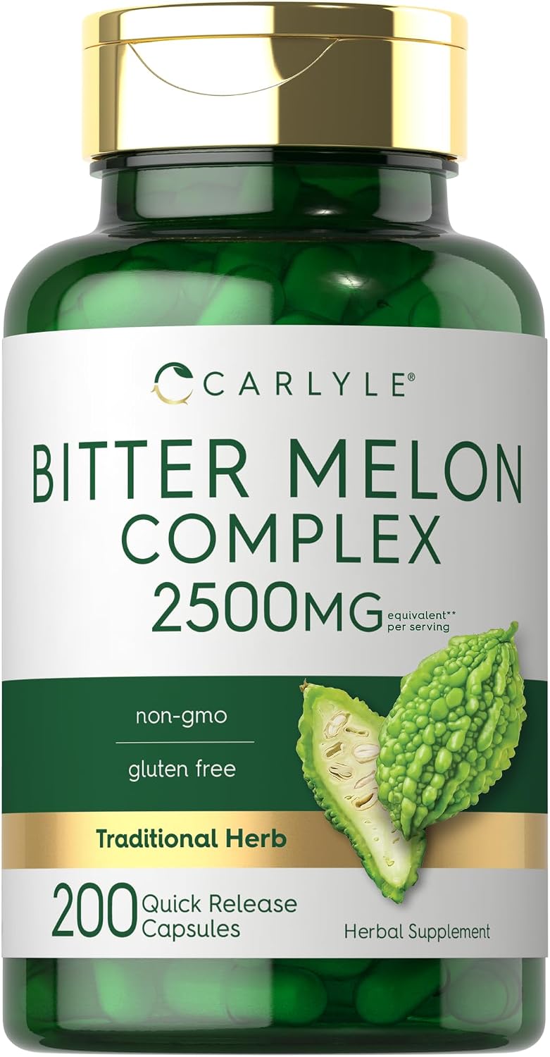 Carlyle Bitter Melon Capsules 2500 mg | 200 Count | Non-GMO & Gluten Free Extract | Complex Supplement
