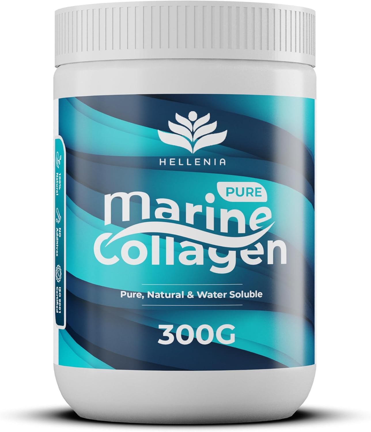 Pure Hydrolysed Marine Collagen Powder 300g | Natural | Unflavoured | Type 1 and 3 Marine Collagen Peptides | All 9 Aminos | Naticol Branded Peptides | 60 Servings - Made for Hellenia