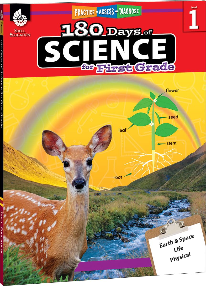 180 Days™: Science, Earth and Space Science for 1st Grade Practice Workbook for Classroom and Home, Cool and Fun Practice Created by Teachers