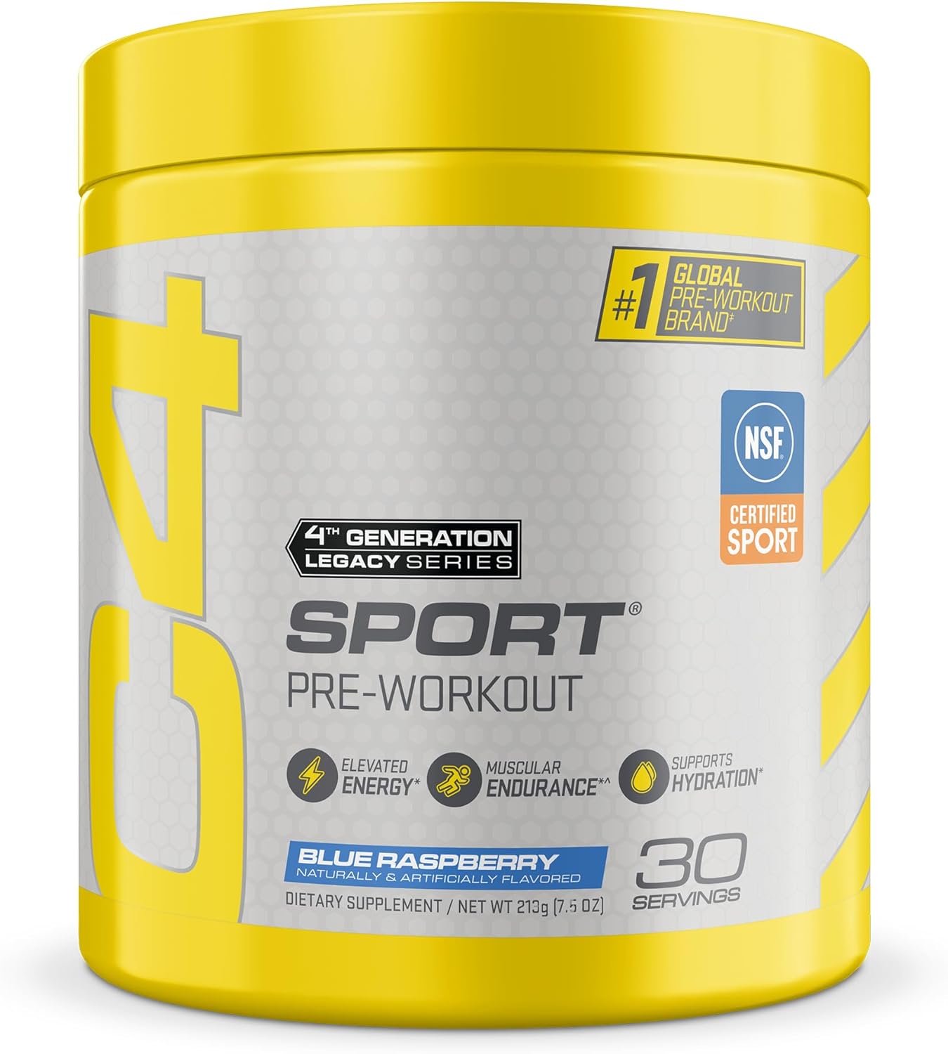 Cellucor C4 Sport Pre Workout Powder Blue Raspberry - Pre Workout Energy with 3g + 135mg Caffeine and Beta-Alanine Performance Blend - NSF Certified for Sport | 30 Servings