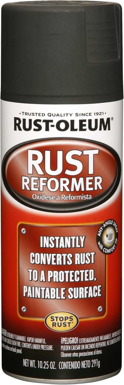 Rust-Oleum 248658 Stops Rust Reformer Spray Paint, 10.25 oz, Matte Black
