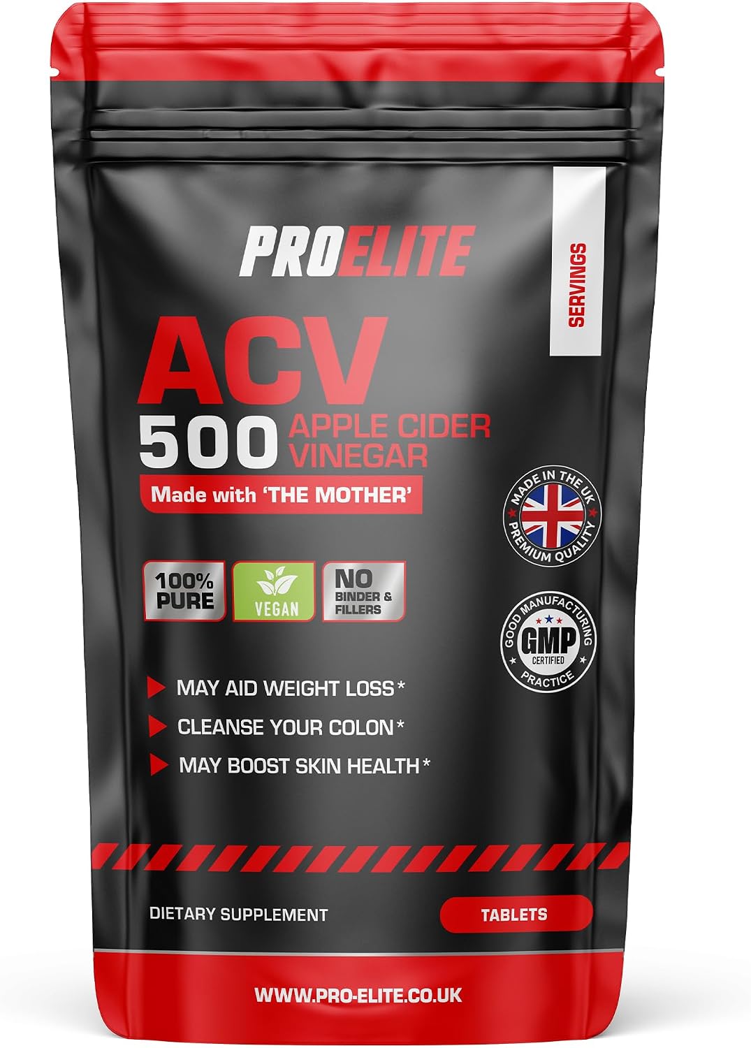 Apple Cider Vinegar Tablets 5000mg - ACV with Mother - 120 High Strength Vegan Tablets from UK Grown Apples, Alternative to Apple Cider Vinegar - Raw & Unfiltered - PROELITE