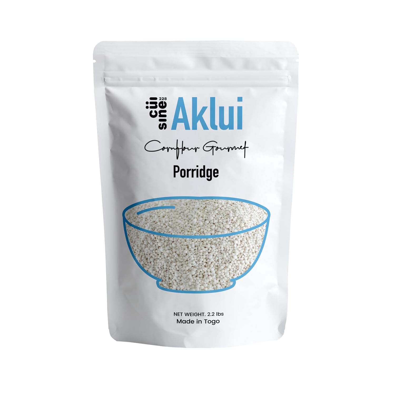 Aklui Zogbon (Korklui Dzogbor) – Gluten Free, Togolese Fermented Corn Porridge, Traditional West African Porridge, Granulated Corn Porridge (400g)