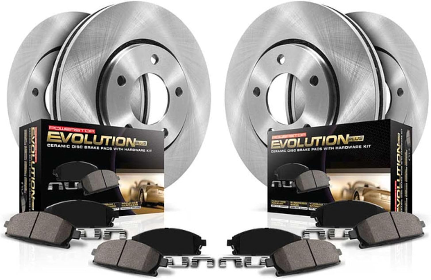 Power Stop Brake Kit For 2010-2015 Lexus RX350 RX450h, 2014-2019 Toyota Highlander, 2011-2020 Sienna - Front and Rear Replacement Brake Rotors & Ceramic Brake Pads, KOE5828