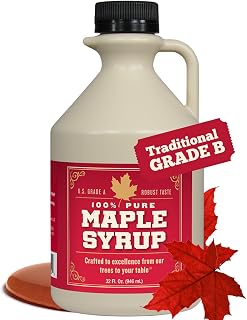 Grade B Maple Syrup 32 Oz Jug – 100% Pure Maple Syrup (Now Grade A Dark) Bold, Robust Flavor – Artisan Maple Syrup Gift – USA-Made Breakfast Syrups & Toppings by Lincoln County Reserve