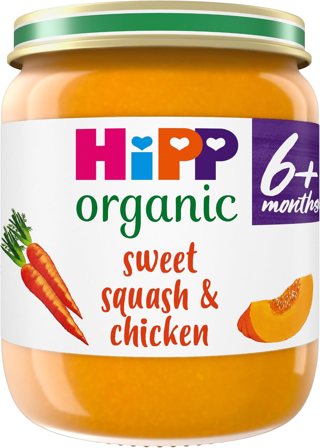 HiPP Organic Sweet Squash & Chicken Baby Food Jar 6+ Months 125g (Pack of 6)