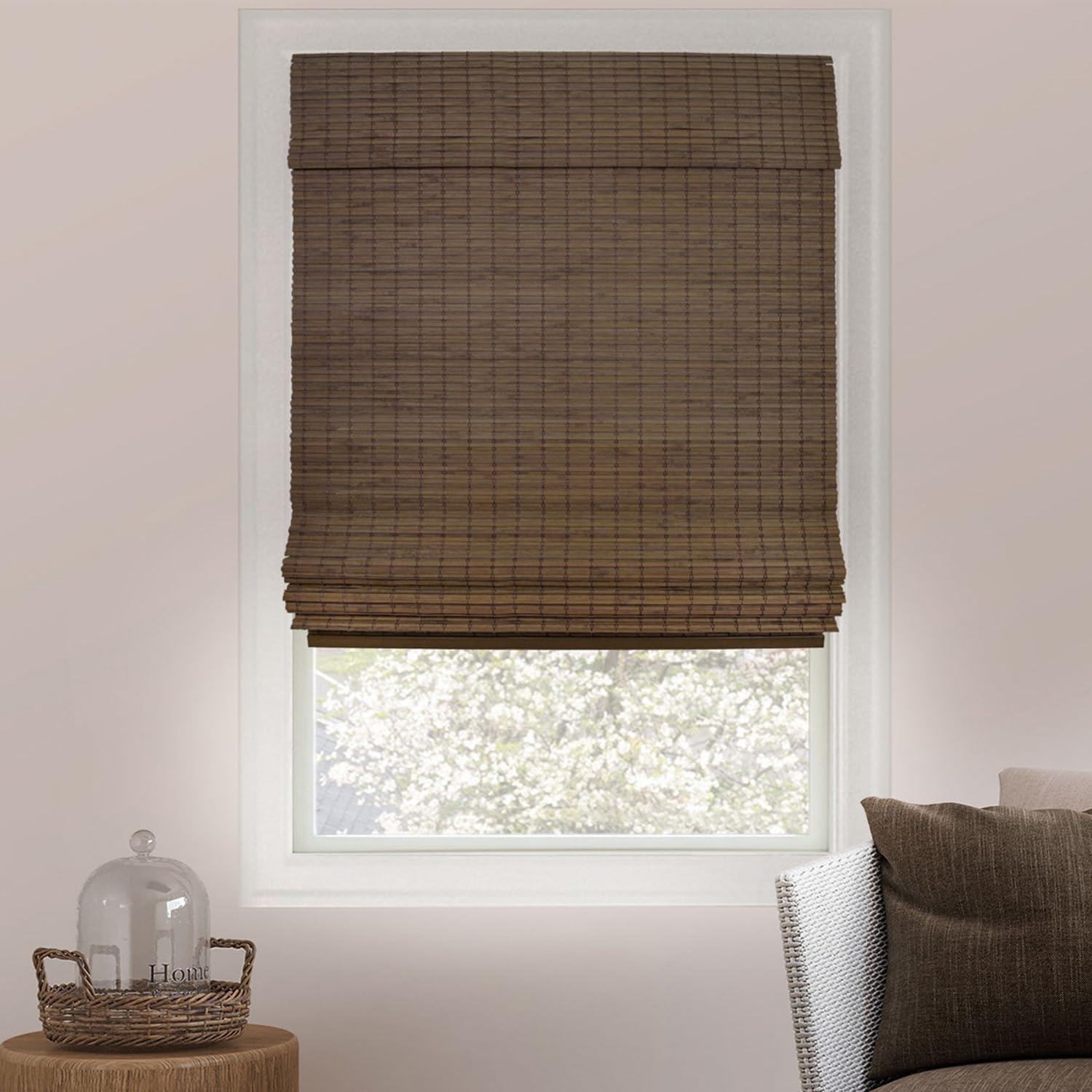 CHICOLOGY Bamboo Roman Shades - Customer Favorite Blackout Blinds for Windows, Premium Quality, Ideal for Home, Moose (Blackout) Brown, 23" W X 64" H