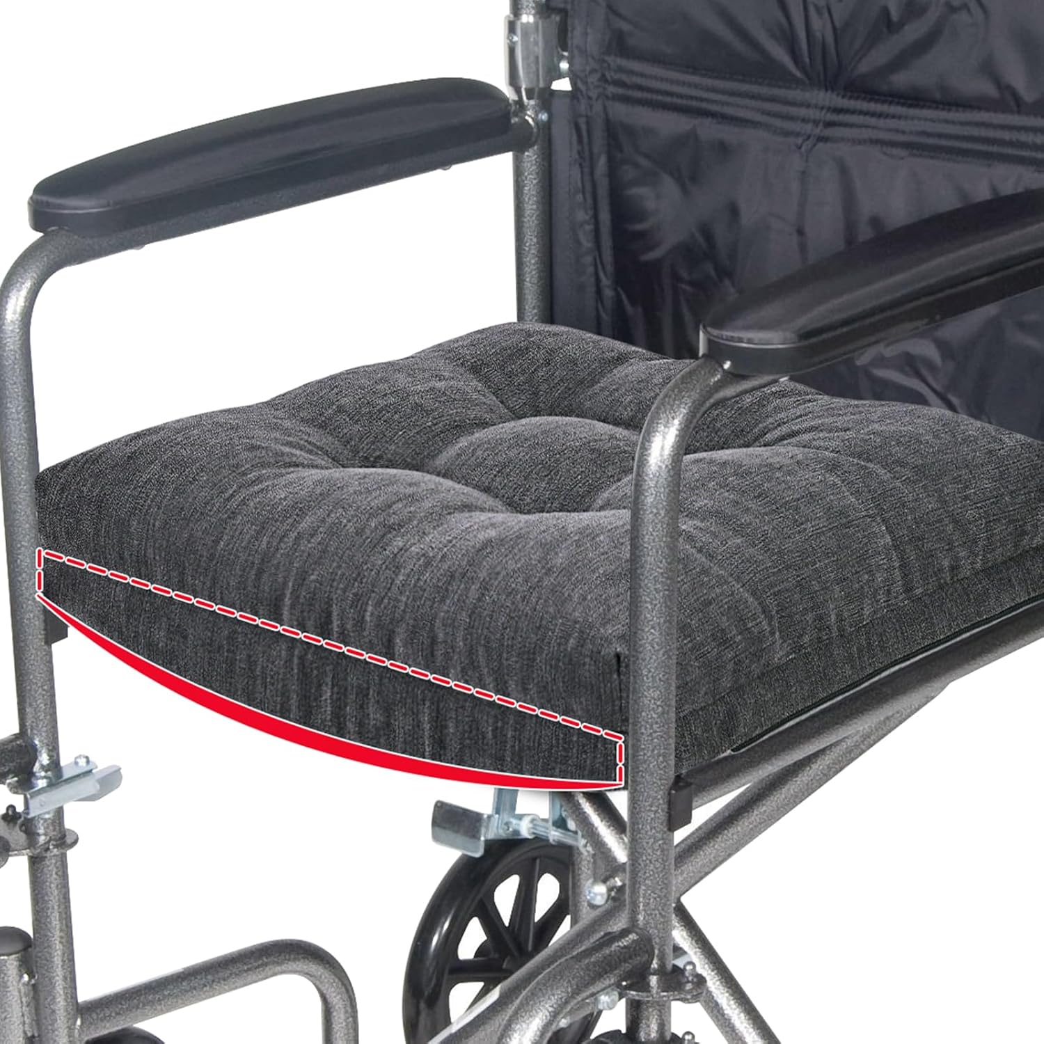 baibu Memory Foam Wheelchair Cushions for Seniors, Dual-Layer Anti-Sagging Patent Design with Curved Bottom for Better Fit and Pressure Relief on Wheelchair Seats