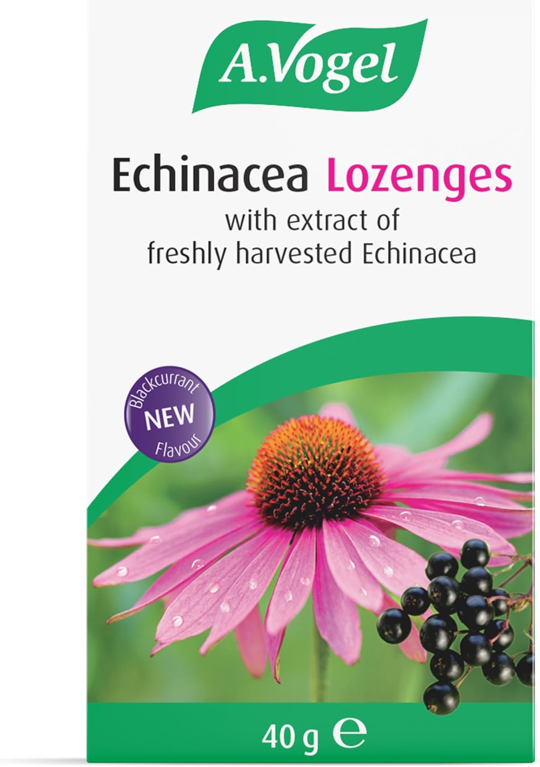 A.Vogel Echinacea Lozenges – Rich Blackcurrant Flavour – Naturally Flavoured Lozenges with Elderberry & Extracts of Freshly Harvested Echinacea - 40g