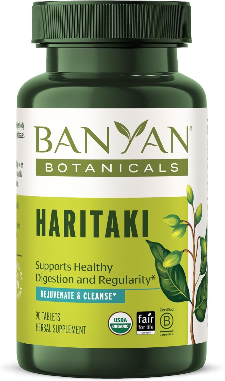 Banyan Botanicals Haritaki Tablets – Certified Organic Terminalia Chebula – Supports Detoxification & Rejuvenation* – 90 Tablets – Non-GMO Sustainably Sourced Certified Fair for Life Fair Trade