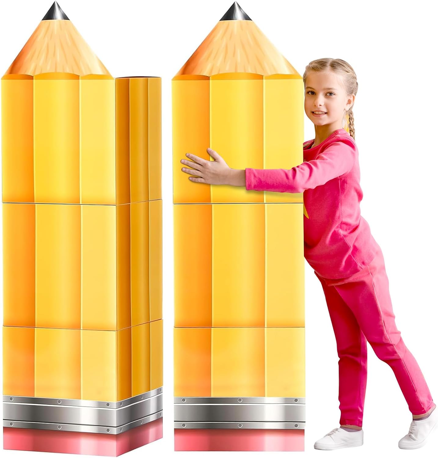 Pencil Giant Decorations Back to School Jumbo Pencil Decor 43 Inch Pencils Boxes Dimensional Decoration First Day of School Decor for Birthday Party Favors