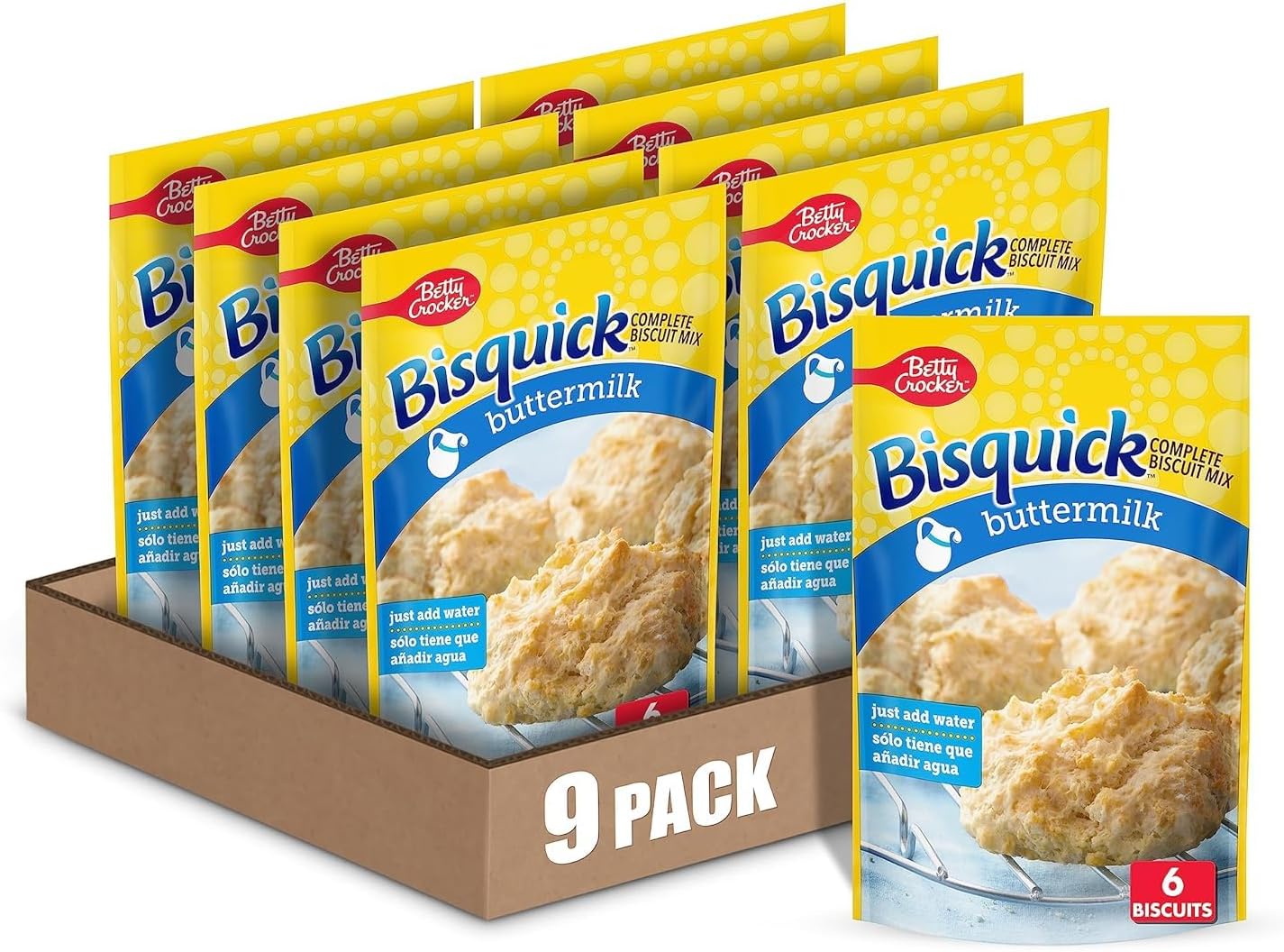 Betty Crocker Bisquick Buttermilk Biscuit Mix, 7.5 oz (Pack of 9)