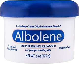 Albolene Face Moisturizer and Makeup Remover, Facial Cleanser and Cleansing Balm, Fragrance Free Cream, 6 oz