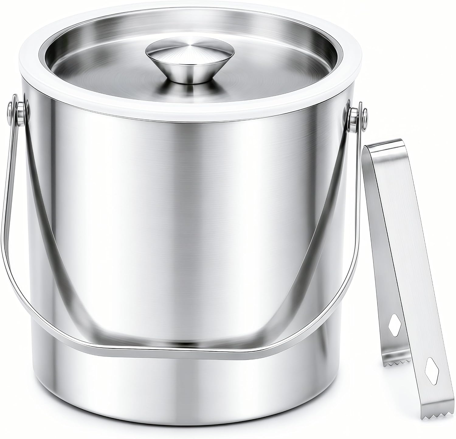 3L Stainless Steel Ice Bucket with Lid & Tongs for Parties