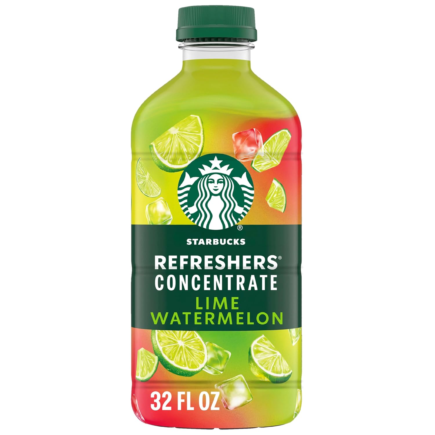 Starbucks Refreshers Concentrate Lime Watermelon, Refreshing Drink, Cold Drinks 32 fl oz