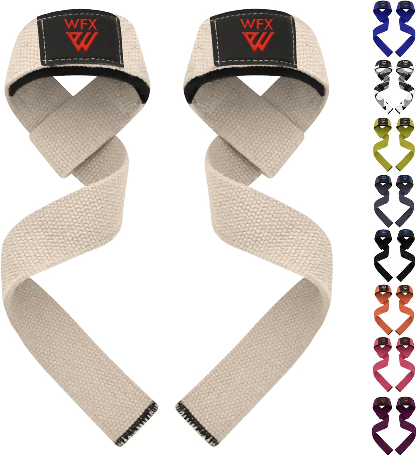 WFX Weight Lifting Straps Wrist Support Padded Neoprene Gym Cross Training Hand Bar weightlifting Straps Fitness Bodybuilding Power Exercise Grips Deadlift Men Women