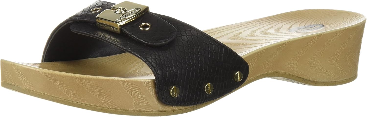 Dr. Scholl's Women's Classic Sandal Faux Wood Slide Sandal Slide Sandal