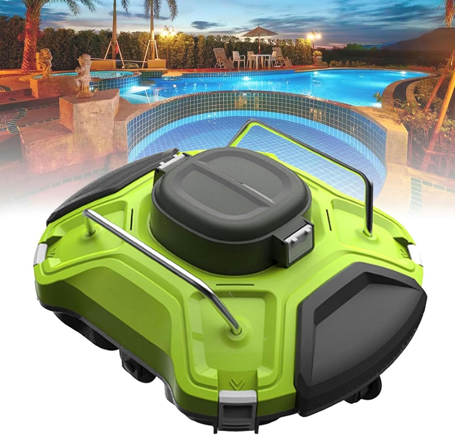 FKINGLRK Automatic Robotic Pool Cleaner, Wall Climbing, Massive Top-Load Filter Bin, Cordless Robotic Pool Vacuum Cleaner for In-Ground & Above Ground Swimming Pools