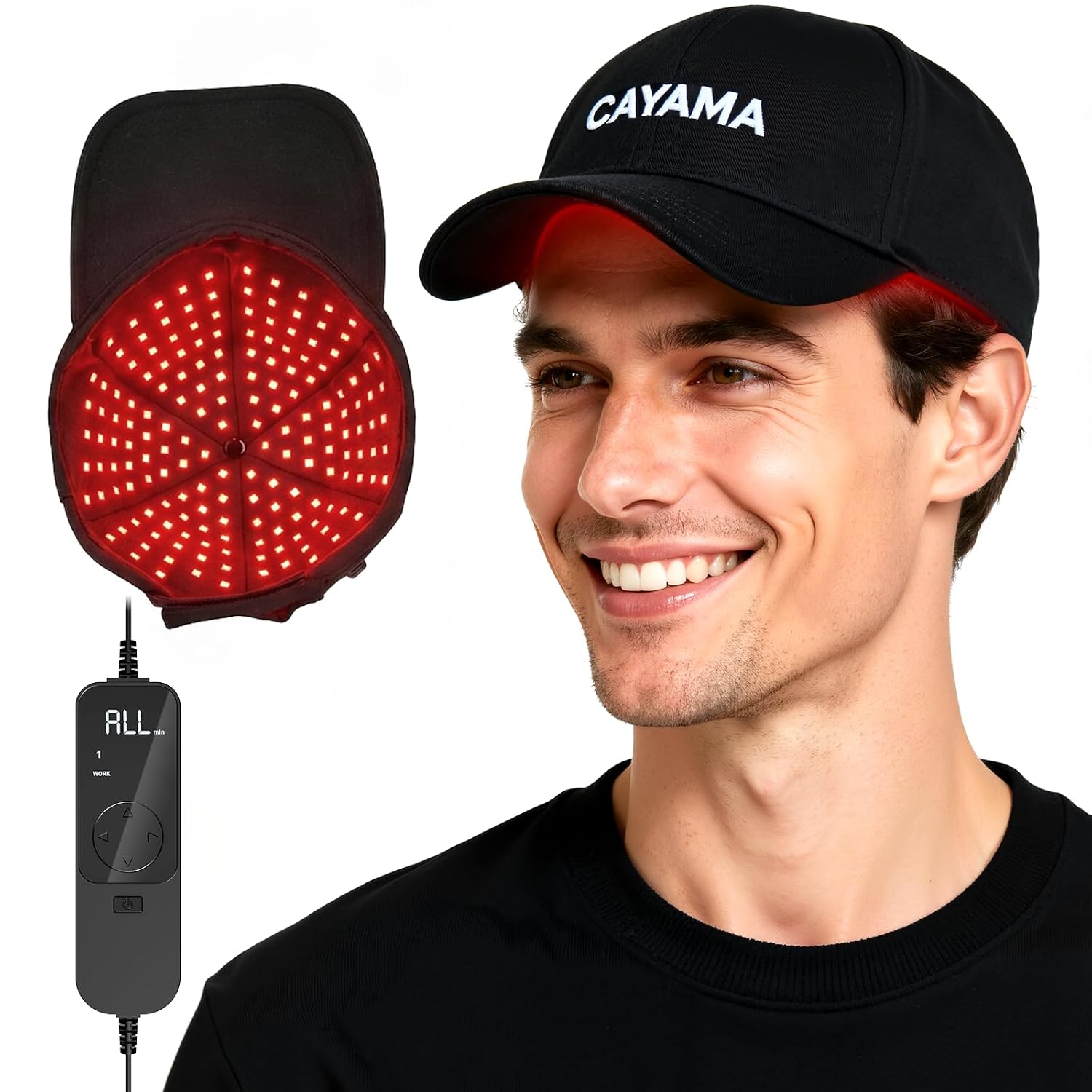 CAYAMA Red Light Hair Growth Cap, Precision Energy Control for Personalized Sessions, 528 Light Emitters, Full Scalp Coverage for Men & Women