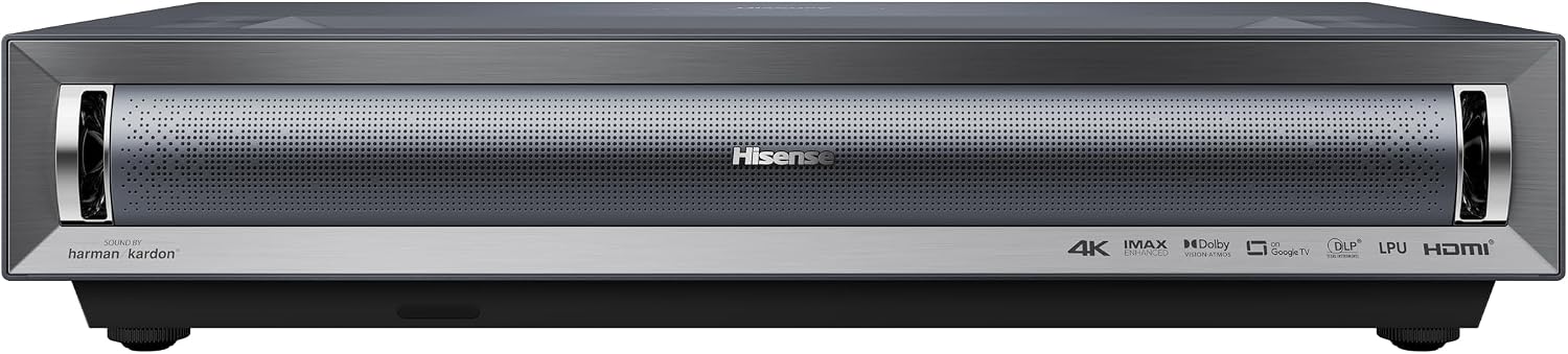Hisense Laser Cinema PX3-PRO Triple Laser Ultra Short Throw Projector, 80"~150", 4K UHD, High Contrast, IMAX Enhanced, Dolby Vision & Atmos, HDR10+, 3000 Lumens, Google TV, Designed for Xbox