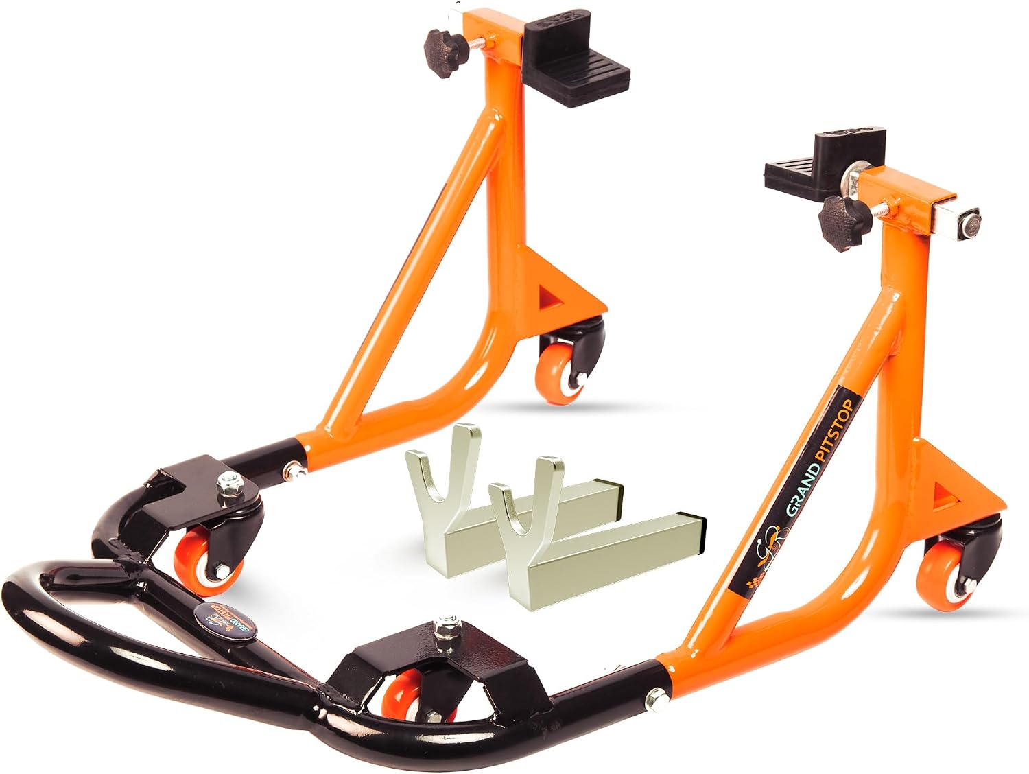 Grand Pitstop Universal Adjustable Rear Paddock Stand for Motorcycle with Swingarm Rest 360° Dismantable, Motorcycle Weight Up to 500 lbs/ 226 Kgs