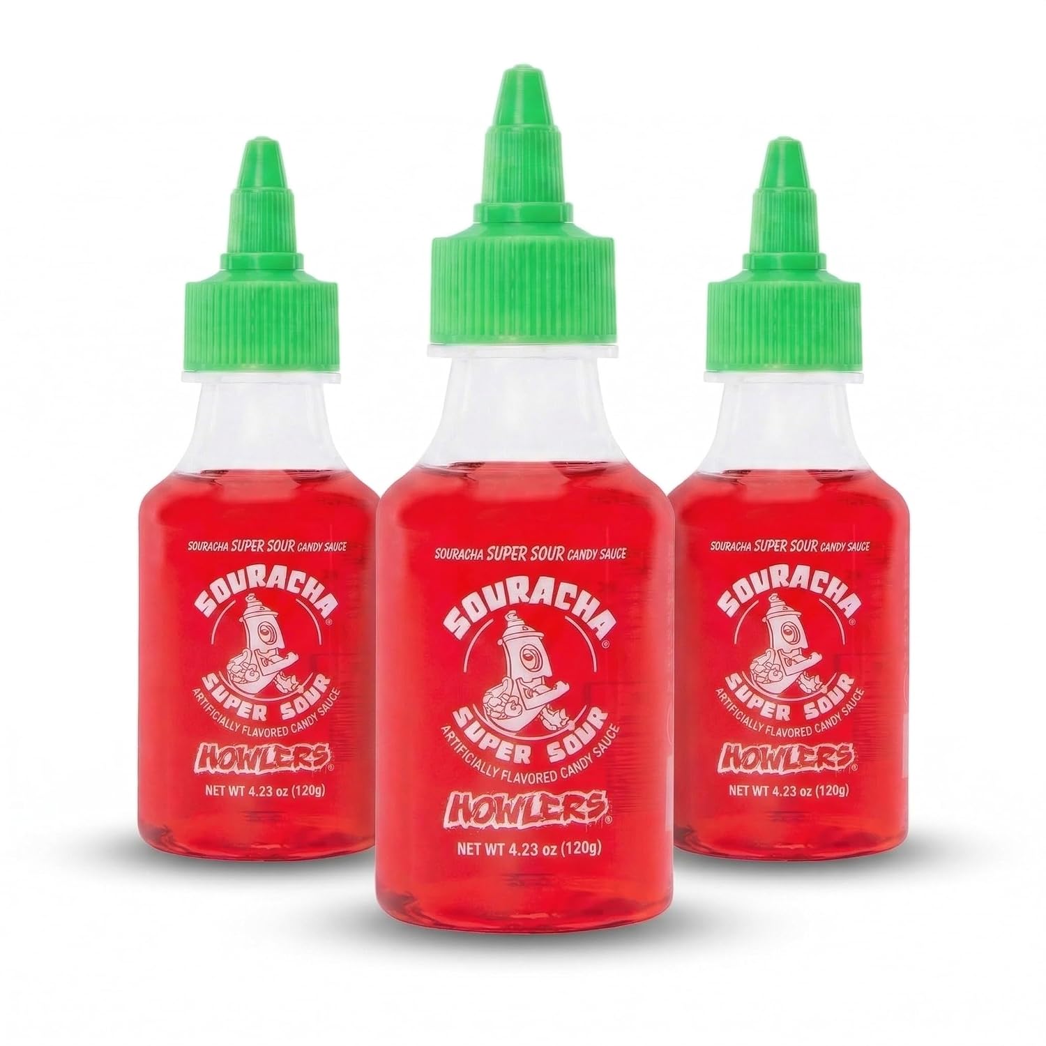 Albert's Souracha Liquid Super Sour Candy 3 Ct Full Size, For Party Favors, Birthday Parties, Goodie Bags, Gifts for Kids, Swedish Candy, PopCorn, Sour Gummy, IceCream Drizzle