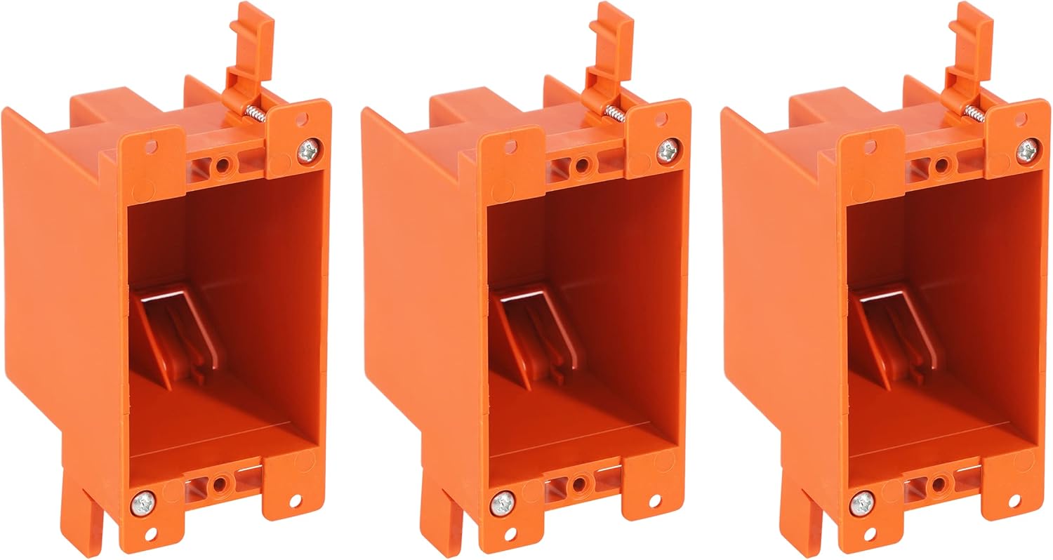 [3 Pack] CLOUDY BAY Single Gang Electrical Outlet Box,14 Cubic Inch Junction Box,Old Work Box,UL Listed