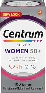 Centrum Silver Women's Multivitamin for Women 50 Plus, Multivitamin/Multimineral Supplement with Vitamin D3, B Vitamins, Non-GMO Ingredients, Supports Memory and Cognition in Older Adults - 100 Ct