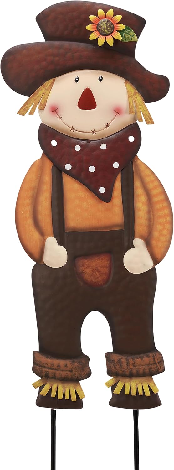 TERESA'S COLLECTIONS Autumn Decoration Outdoor, Scarecrow Garden Ornaments Outdoor, Metal Cowboy Figures Autumn Decor, Garden Yard Sign Stake for Doorway & Lawn, 76 cm, Gifts for WomenTLS23GS269-uk
