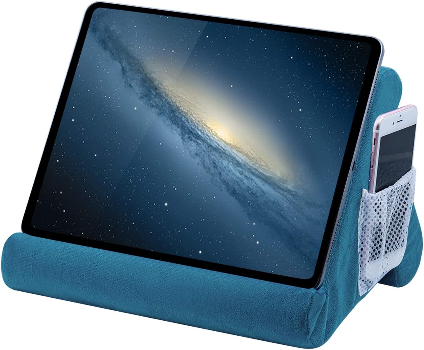 Mcbazel Tablet Pillow Stand for IPad Cushion-Stand,Soft Multi-Angle Phone Pillow Lap Holder for Tablet/iPad/E-Reader/Kindle- Lake Blue