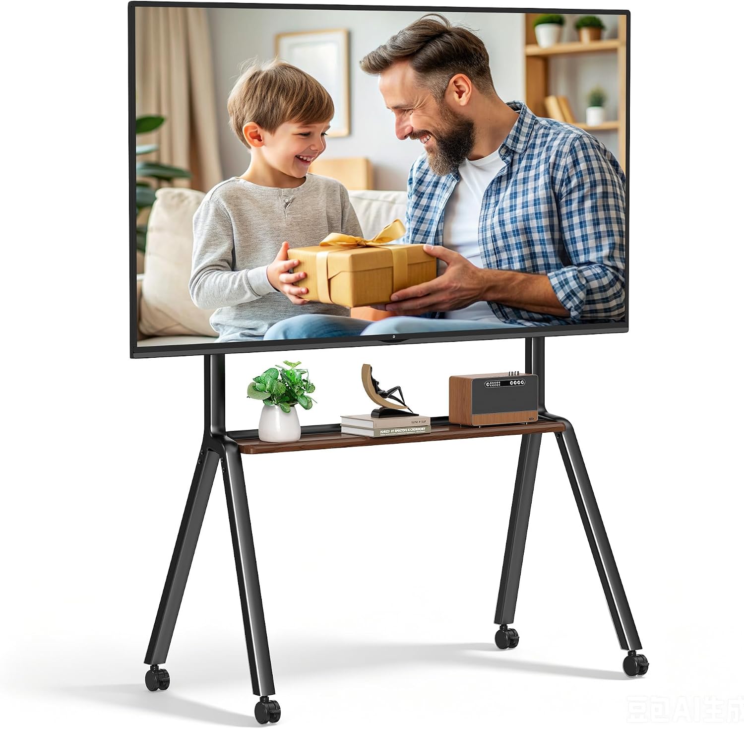 Rolling TV Stand for 42-86 Inch TVs,Outdoor TV Stand Holds up to 220 lbs