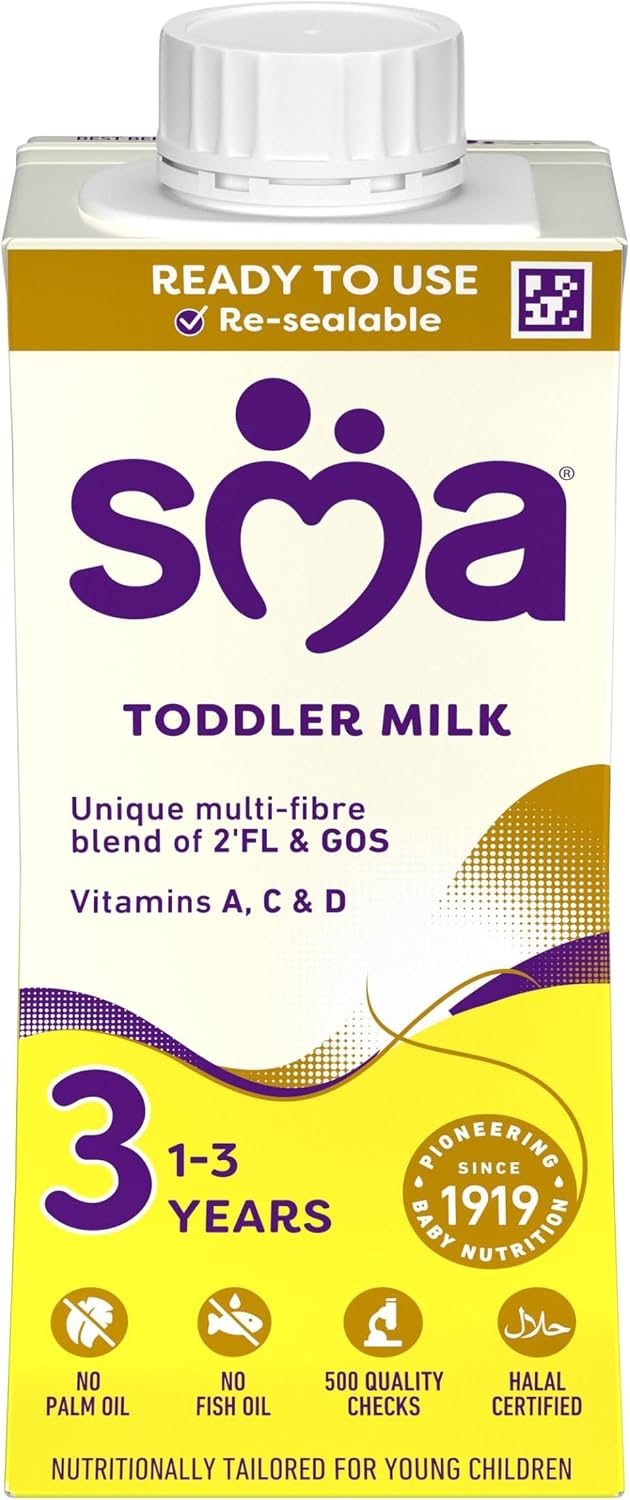 SMA 3 Toddler Baby Milk Ready Drink Liquid Formula, 1-3 Years 200ml (Pack of 12)
