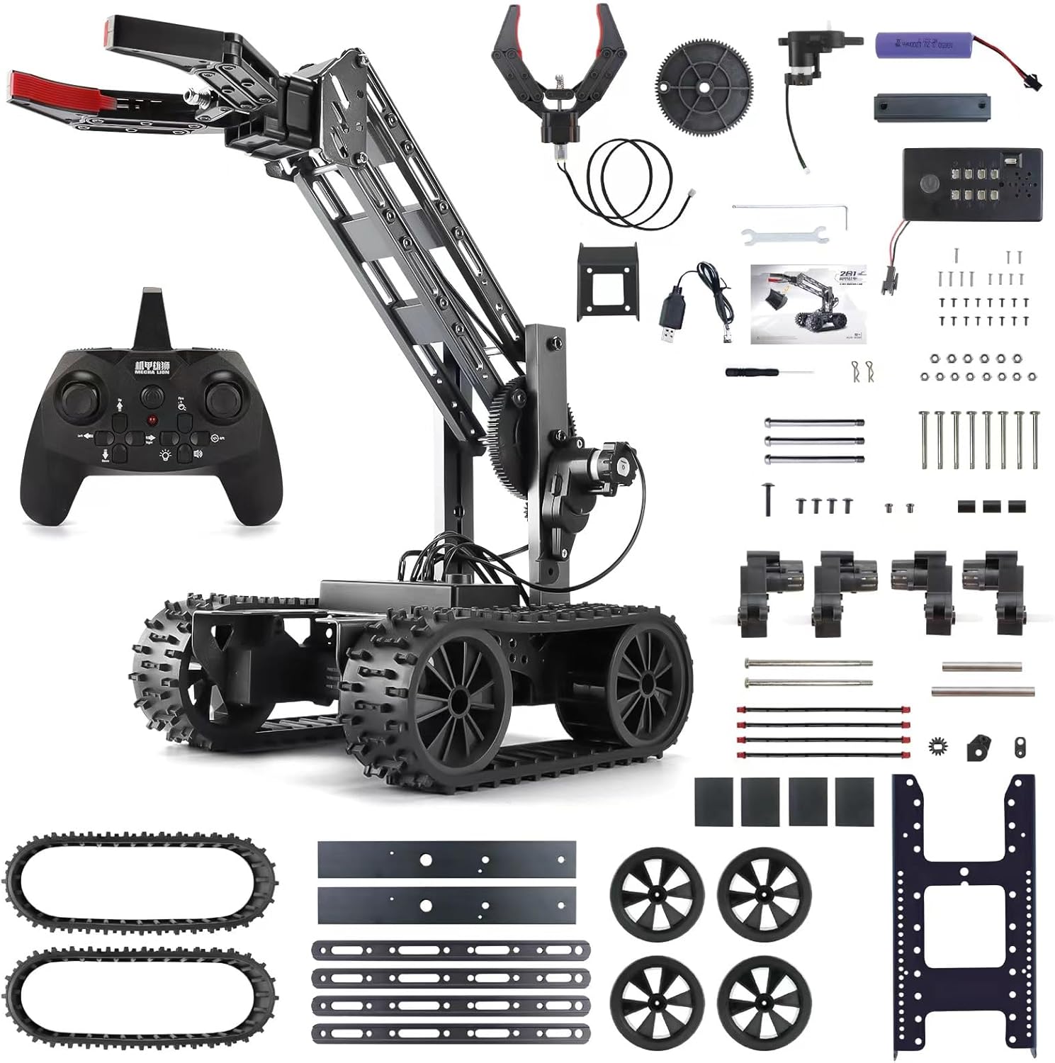 Robot Arm,Electronics Kit for Boys Girls,Science Kit for Kids 8-12,2in1 Electronic Robotic Arm for Kids to Learn Programming Techology,Educational Toy Building Kits for Beginners,Xmas Birthday Gift