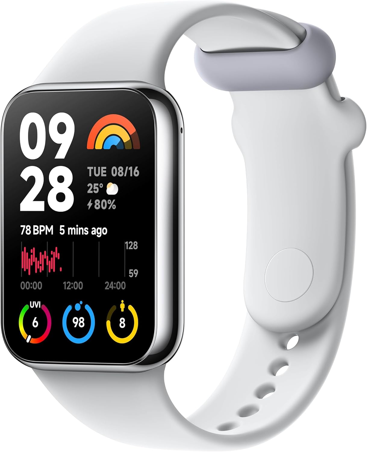 Xiaomi Smart Band 8 Pro Fitness Tracker, 1.74"" AMOLED Display, up to 20 Days Battery, 5ATM, SpO2 Tracking, Sleep and Heart Rate Monitoring, 150+ Training Modes, Pedometer, Silver/Gray