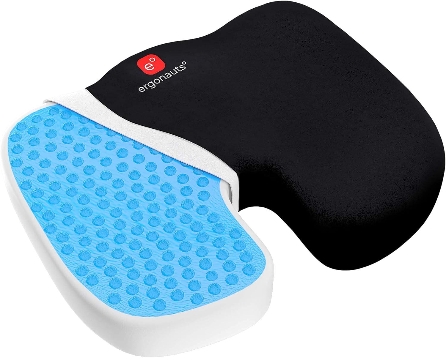 Ergonauts Coccyx Seat Cushion For Tailbone Pain Relief - Memory Foam With Cooling Gel (Seat Cushion)