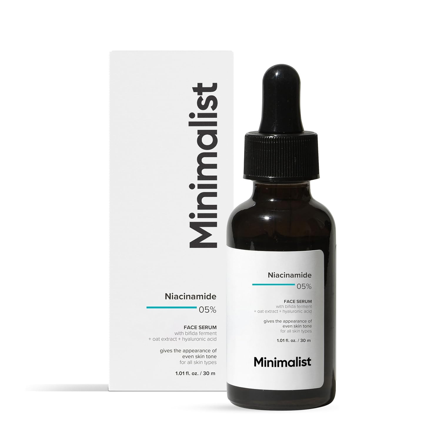 Minimalist 5% Niacinamide Serum with Hyaluronic Acid for Even-Looking Skin Tone | Hydrating Face Serum for Smoother-Looking Skin | For Women & Men | 1 Fl Oz / 30 ml