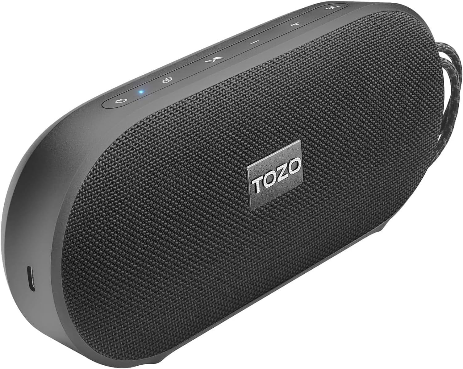 TOZO PA1 Bluetooth Speaker Built-in Microphone Stereo Sound, 25H Playtime, IPX7 Waterproof Shower Speaker, Portable Wireless Speaker with EQ Mode, APP Control, Dual Pairing for Home, Travel, Black