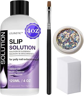 LOUINSTIC PolyGel Slip Solution 4 oz Anti-stick Polygel Nail Solutions Gel Nail Slip Liquid for Poly Nail Extension Gel