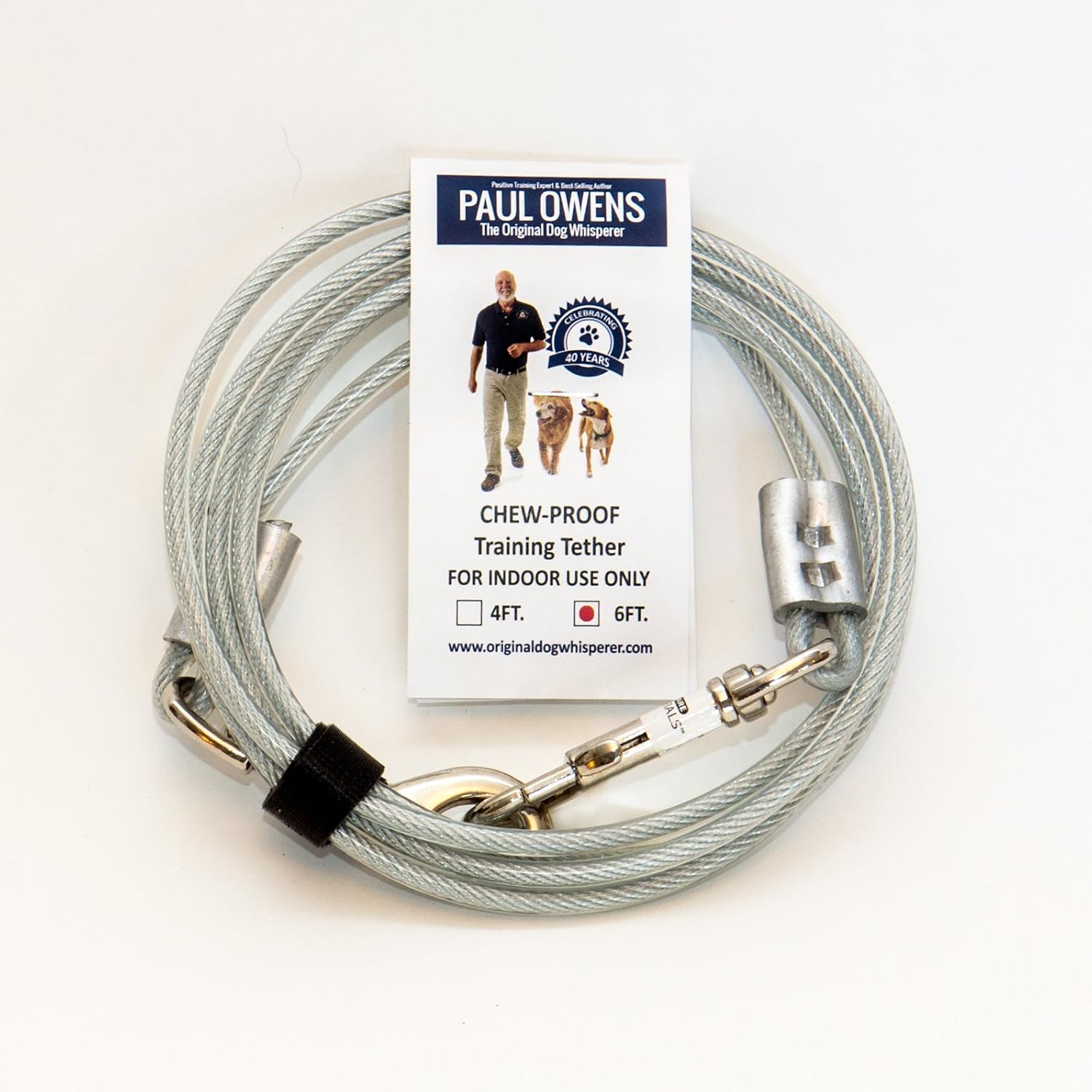 Paul Owens, The Original Dog Whisperer 6 Ft. Chew-Proof Training Tether for Dogs & Puppies
